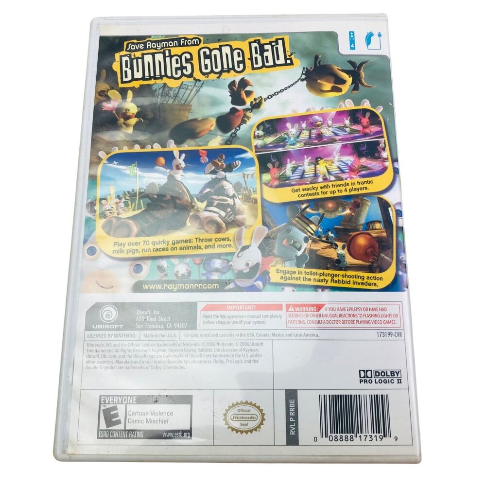 Rayman Raving Rabbids Nintendo Wii Video Game Disc Excellent Cond. No Manual - Picture 2 of 3